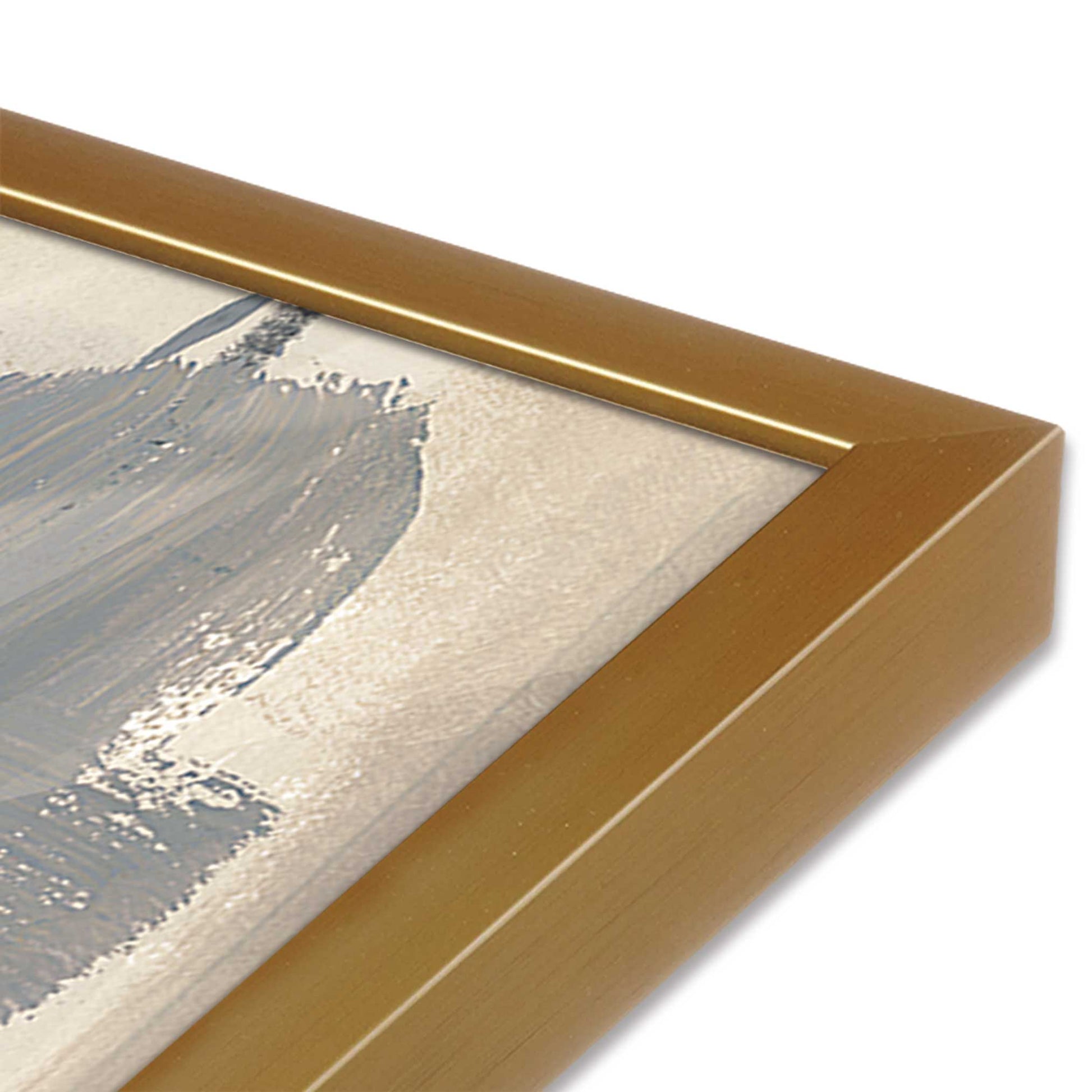 [Color:Polished Gold], Picture of art in a Polished Gold frame at an angle