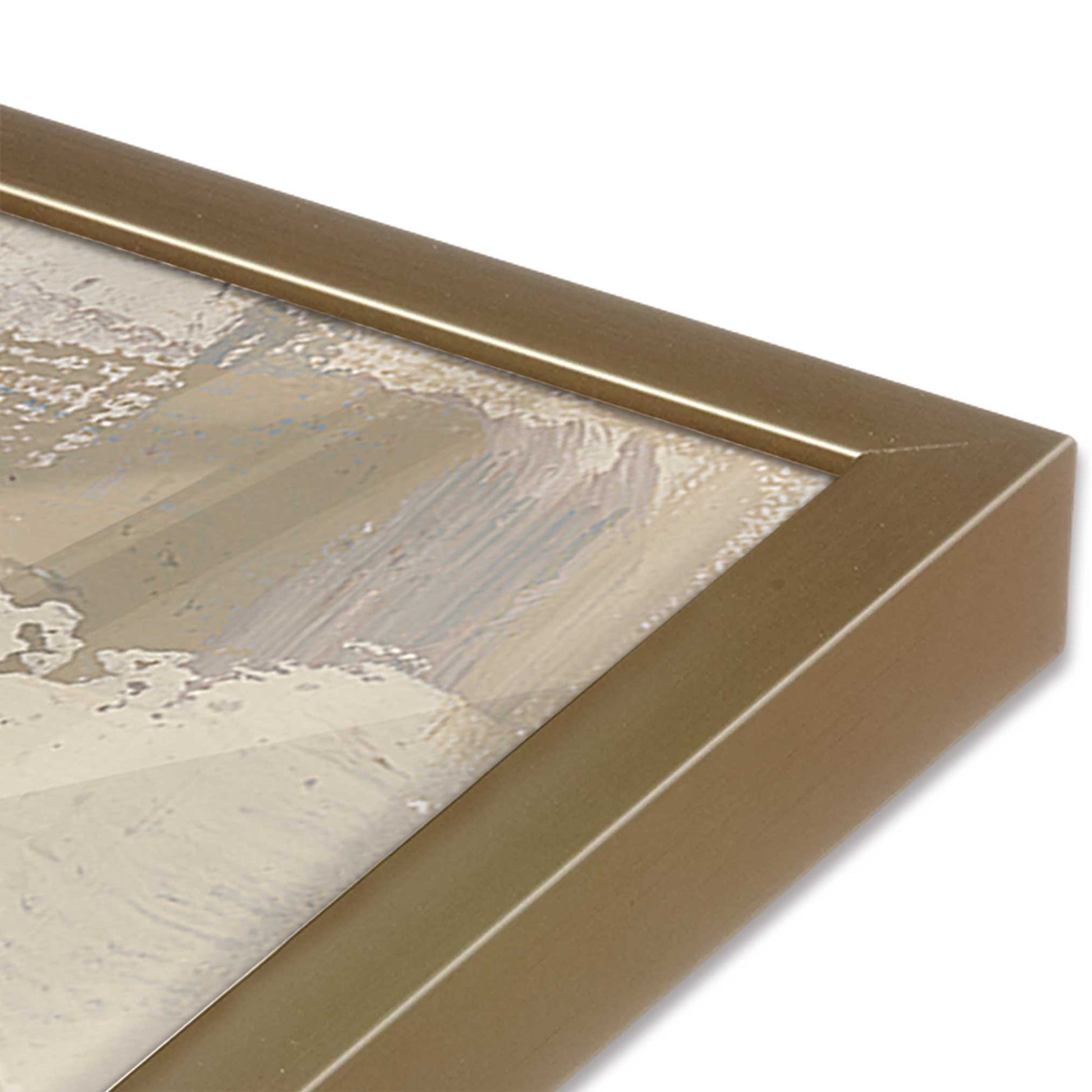 [Color:Brushed Gold], Picture of art in a Brushed Gold frame at an angle
