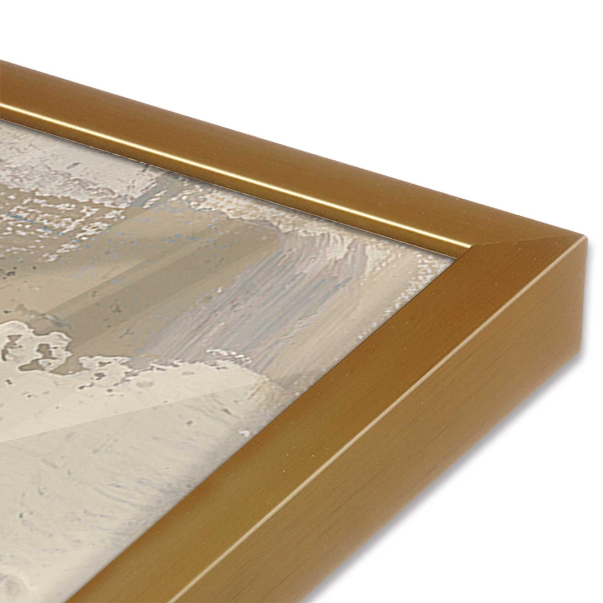 [Color:Polished Gold], Picture of art in a Polished Gold frame at an angle