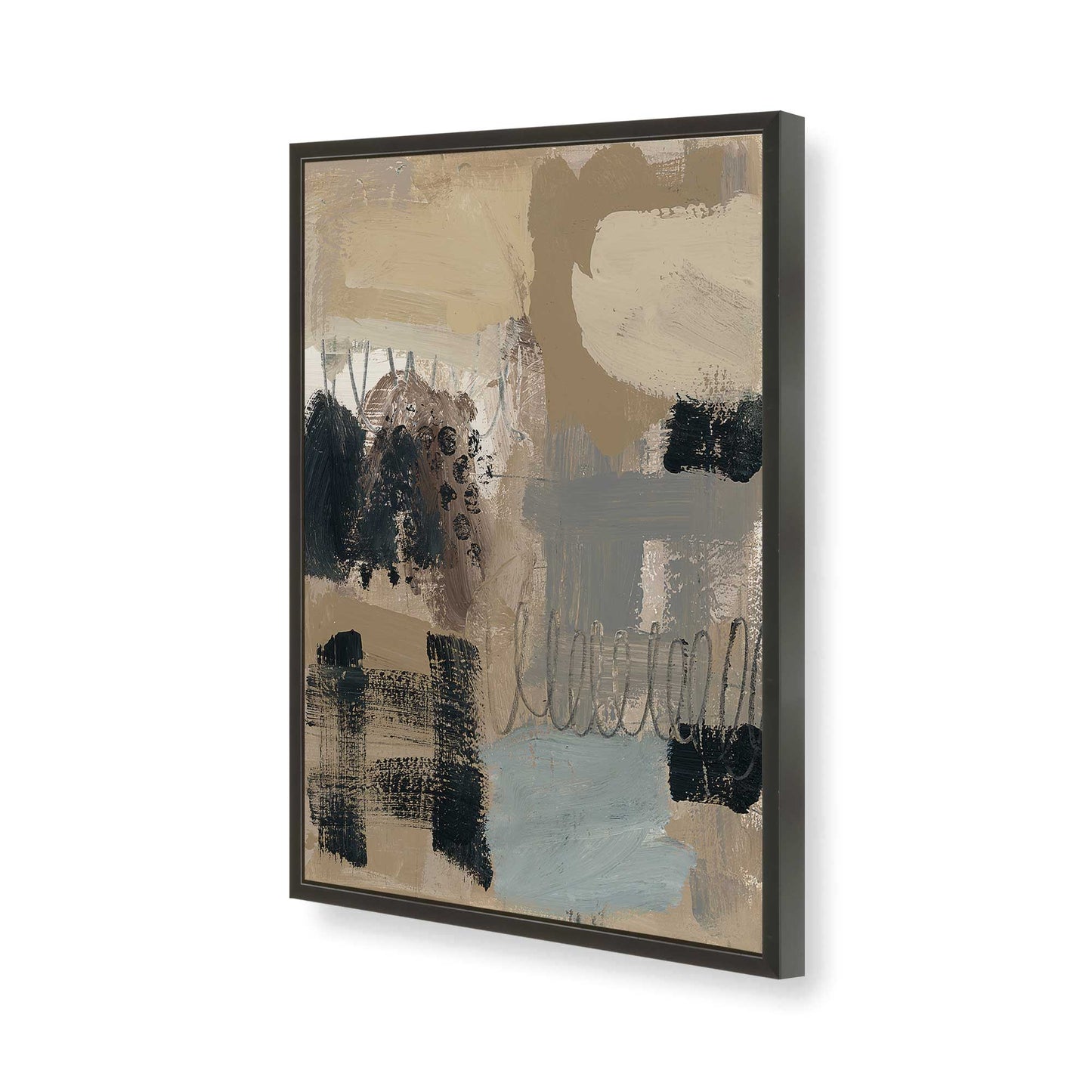 [Color:Satin Black], Picture of art in a Satin Black frame of the corner