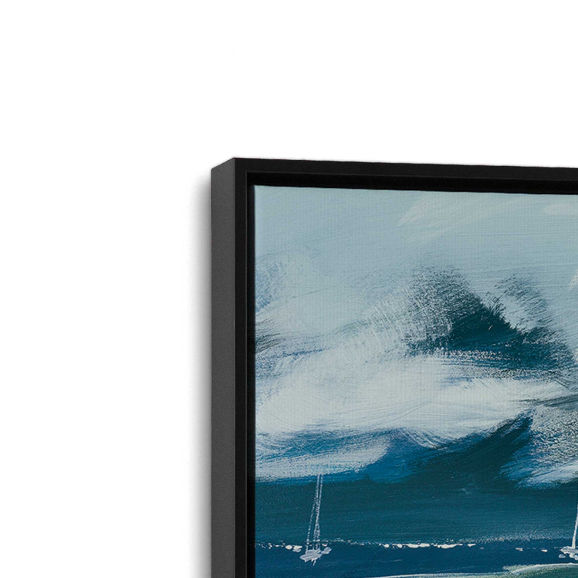 [Color:Satin Black], Picture of art in a Satin Black frame at an angle