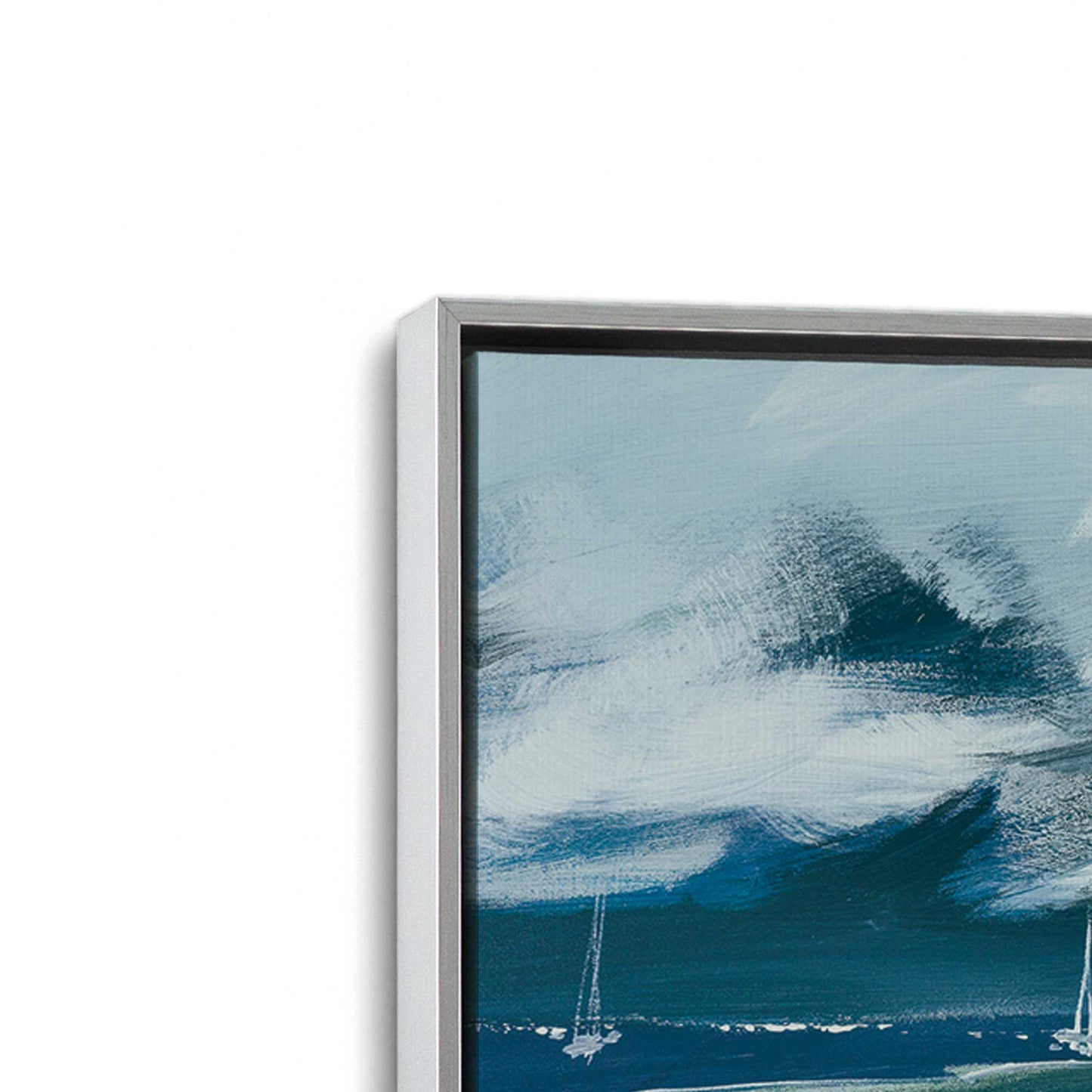 [Color:Polished Chrome], Picture of art in a Polished Chrome frame at an angle