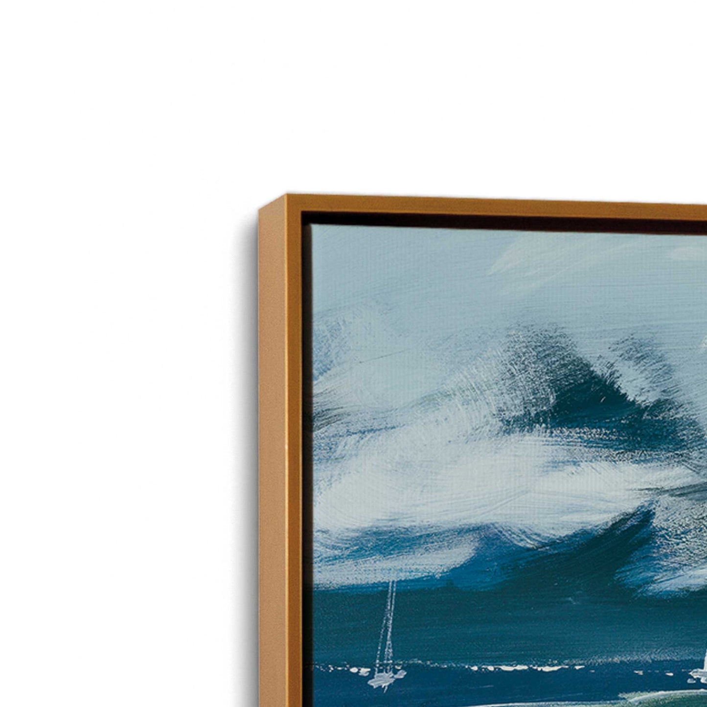 [Color:Polished Gold], Picture of art in a Polished Gold frame at an angle