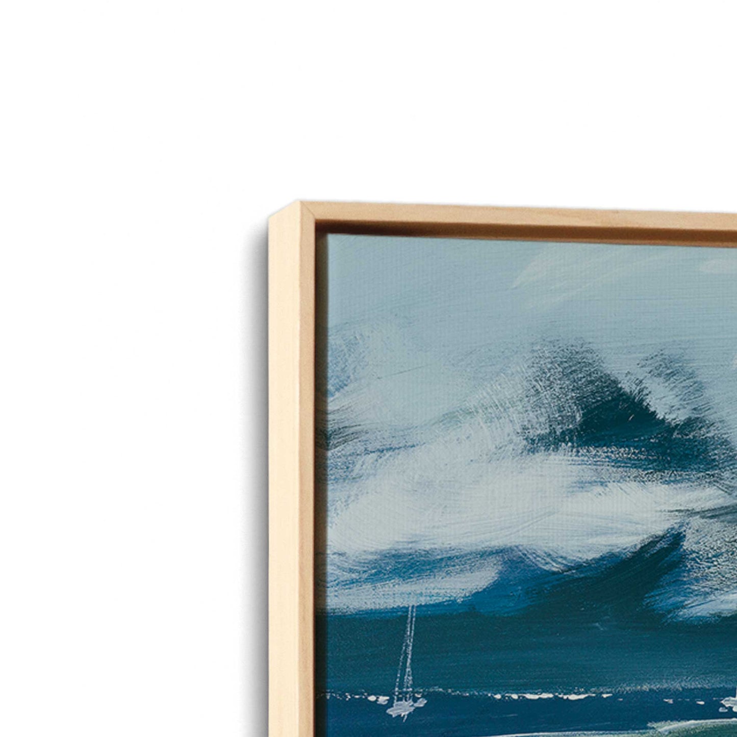 [Color:American Maple], Picture of art in a American Maple frame at an angle