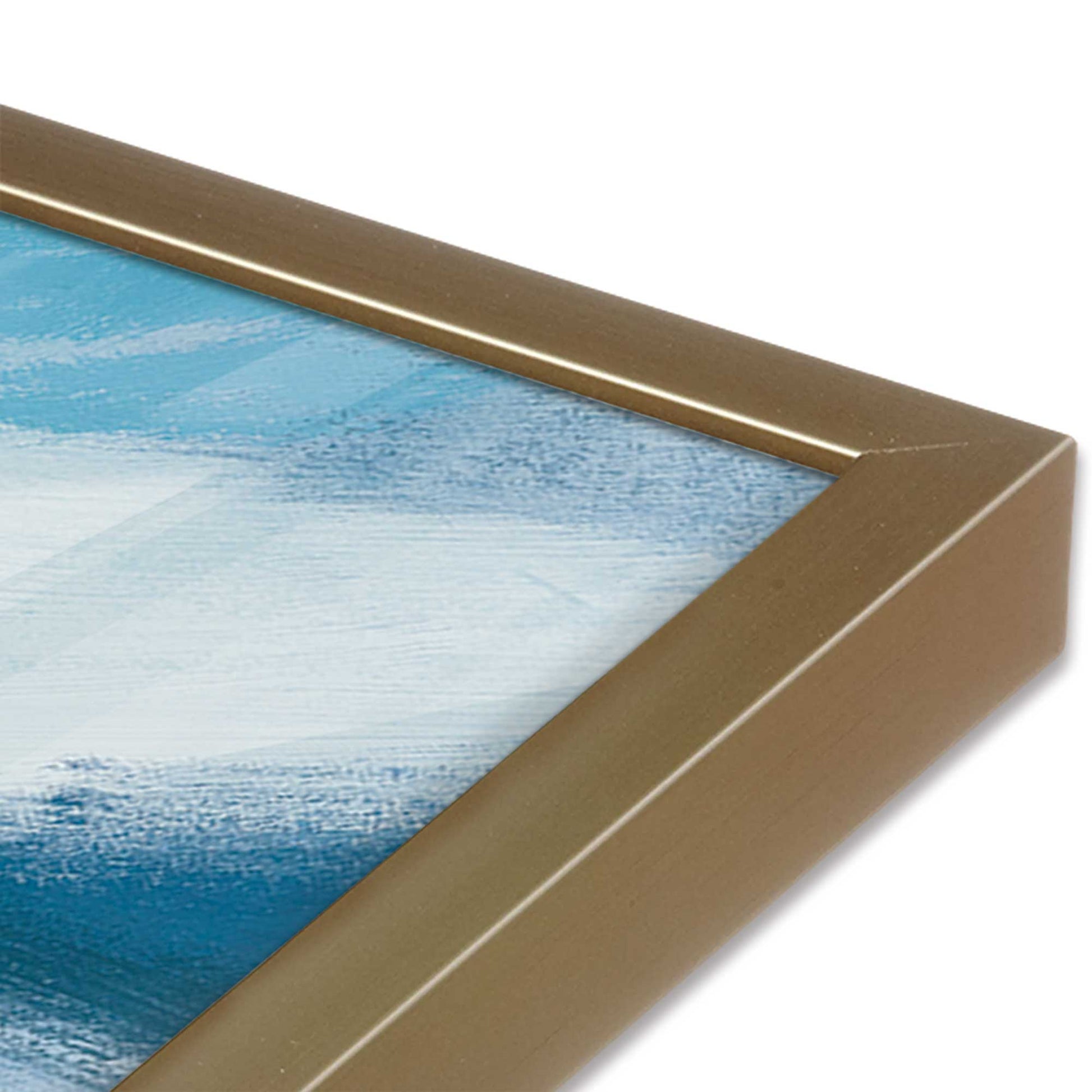 [Color:Brushed Gold], Picture of art in a Brushed Gold frame at an angle