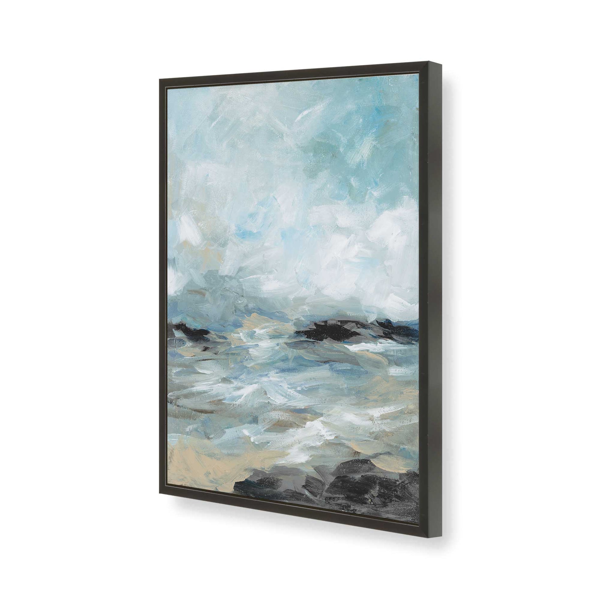 [Color:Satin Black], Picture of art in a Satin Black frame of the corner