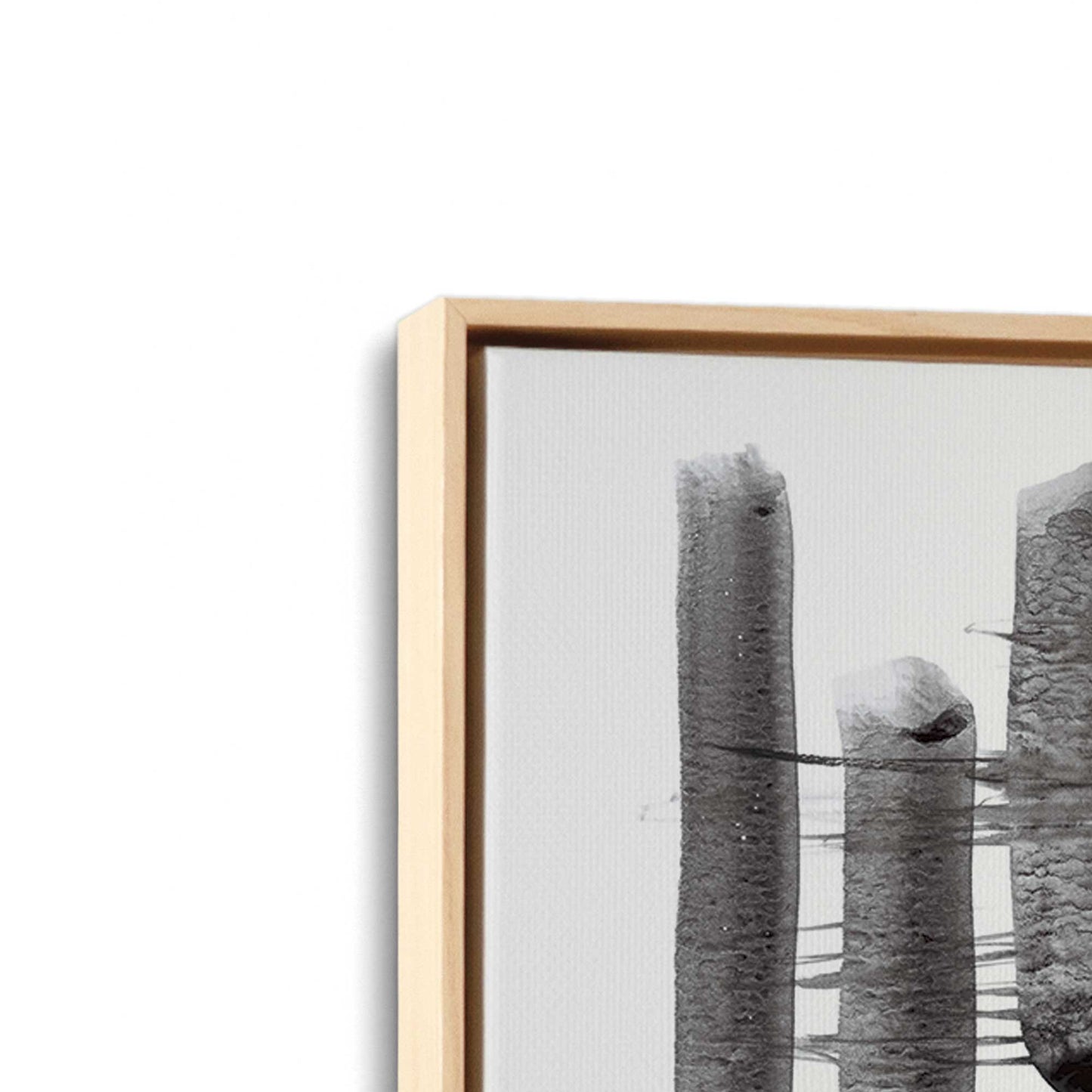 [Color:American Maple], Picture of art in a American Maple frame at an angle