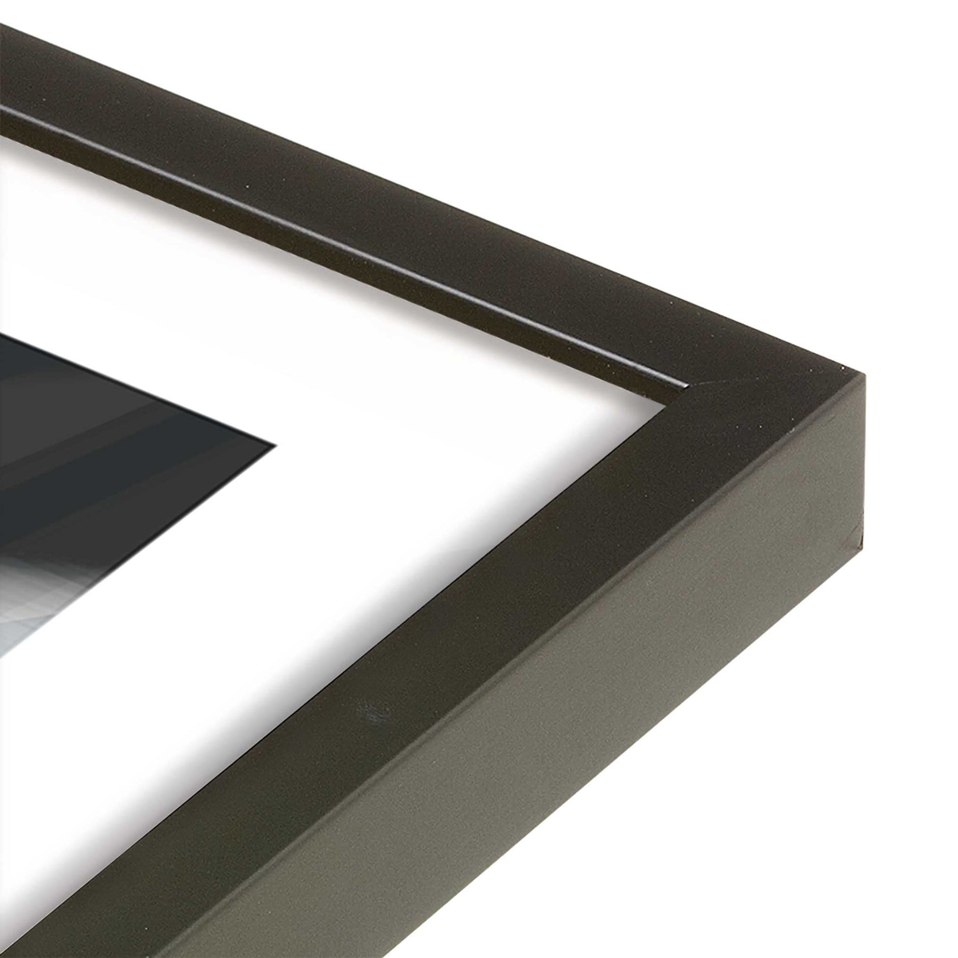 [Color:Satin Black], Picture of art in a Satin Black frame at an angle
