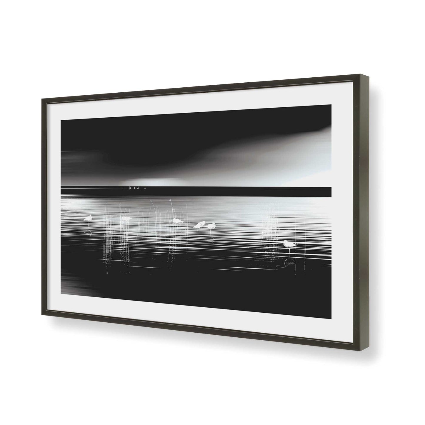 [Color:Satin Black], Picture of art in a Satin Black frame of the corner