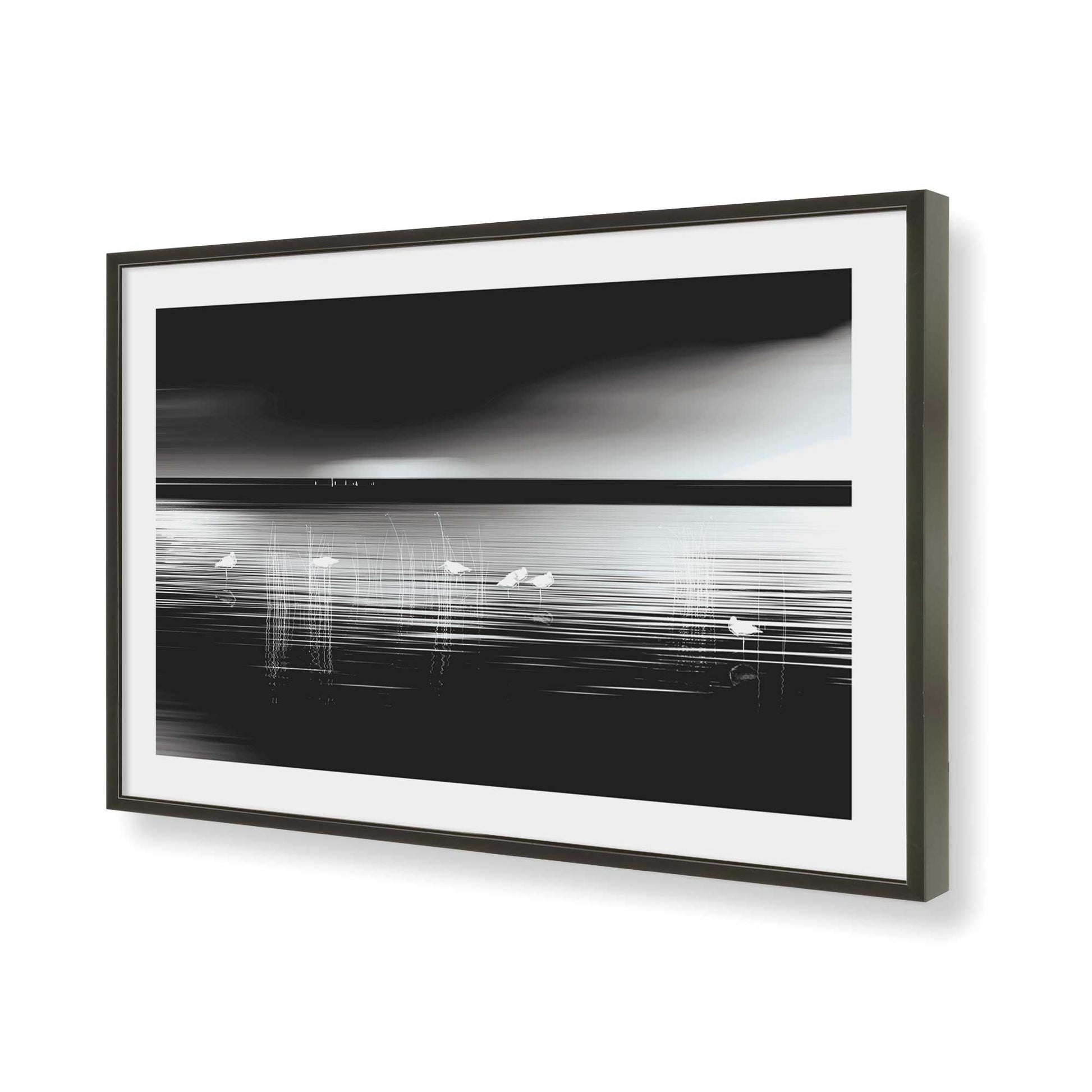 [Color:Satin Black], Picture of art in a Satin Black frame of the corner