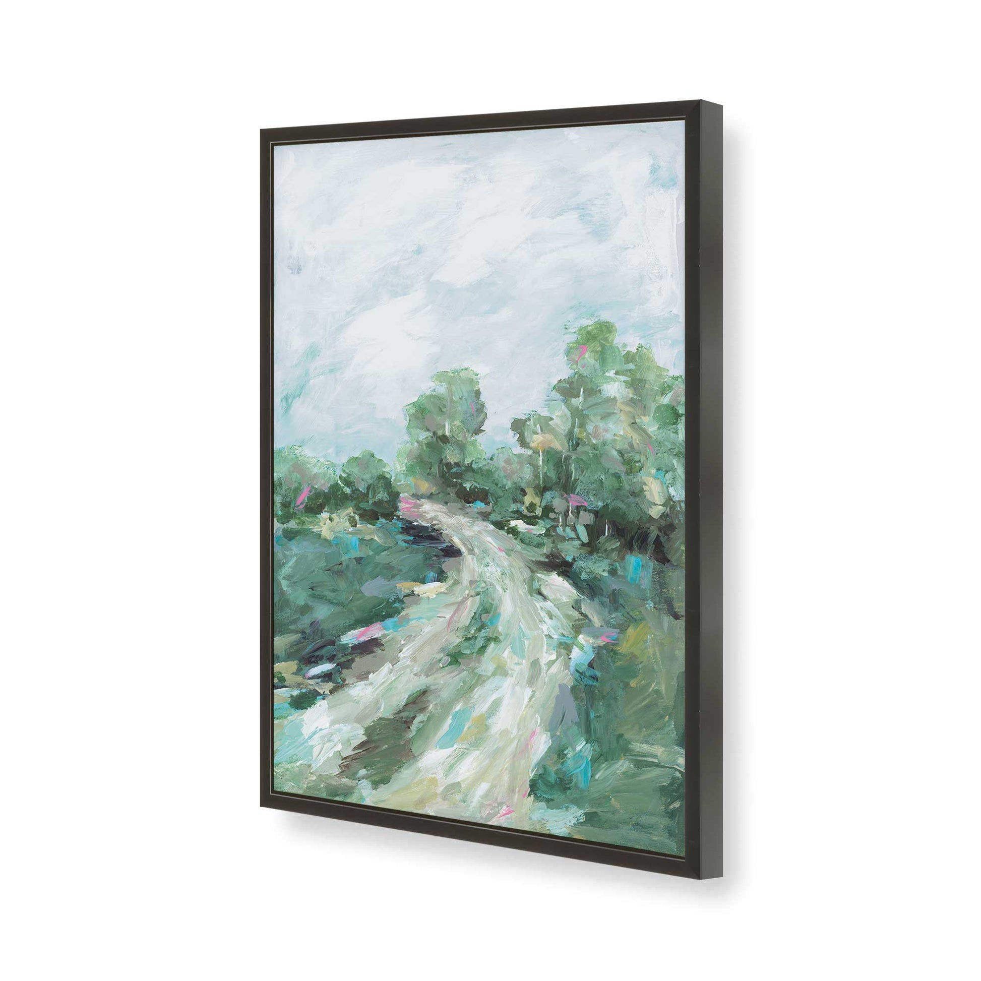 [Color:Satin Black], Picture of art in a Satin Black frame of the corner
