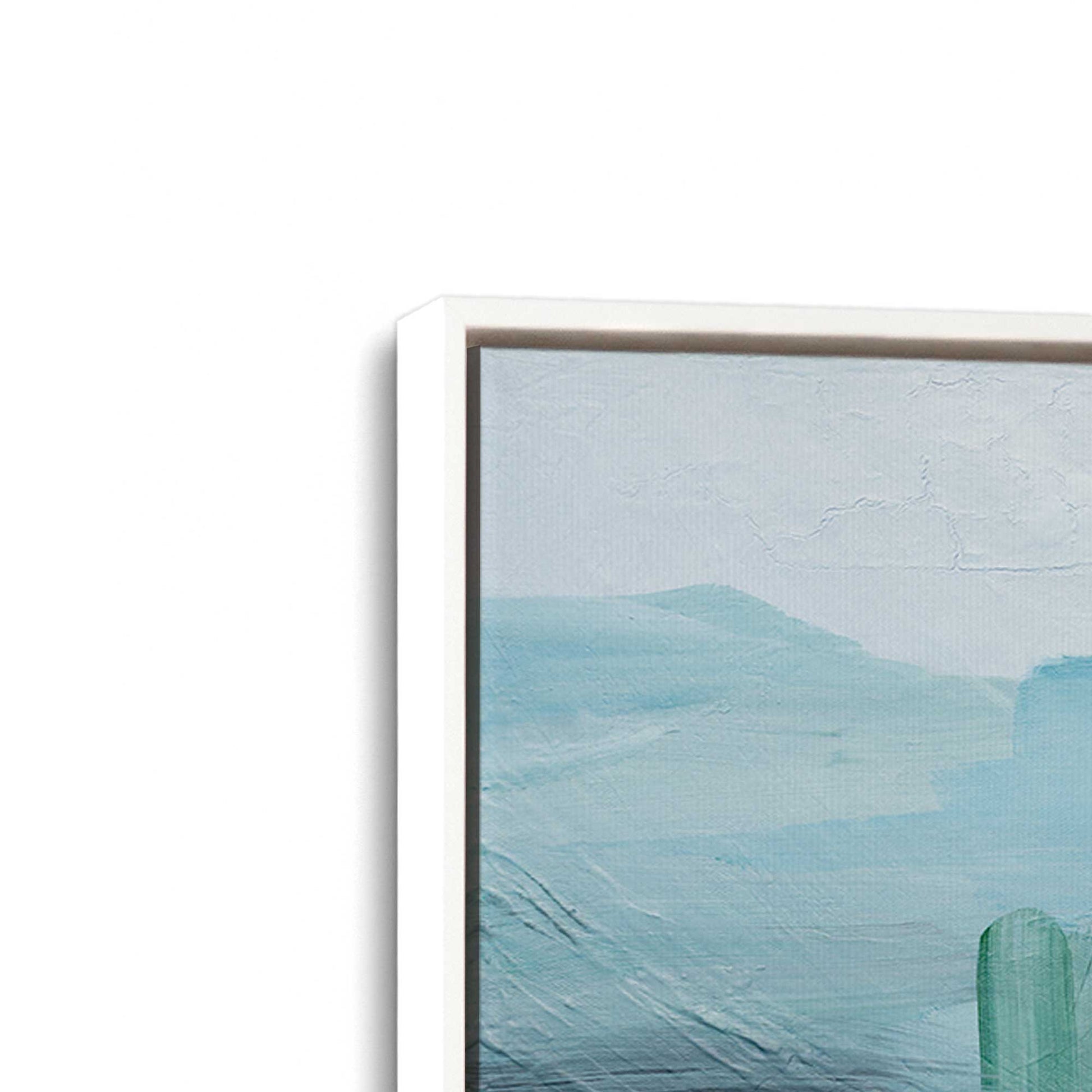[Color:Opaque White], Picture of art in a White frame at an angle