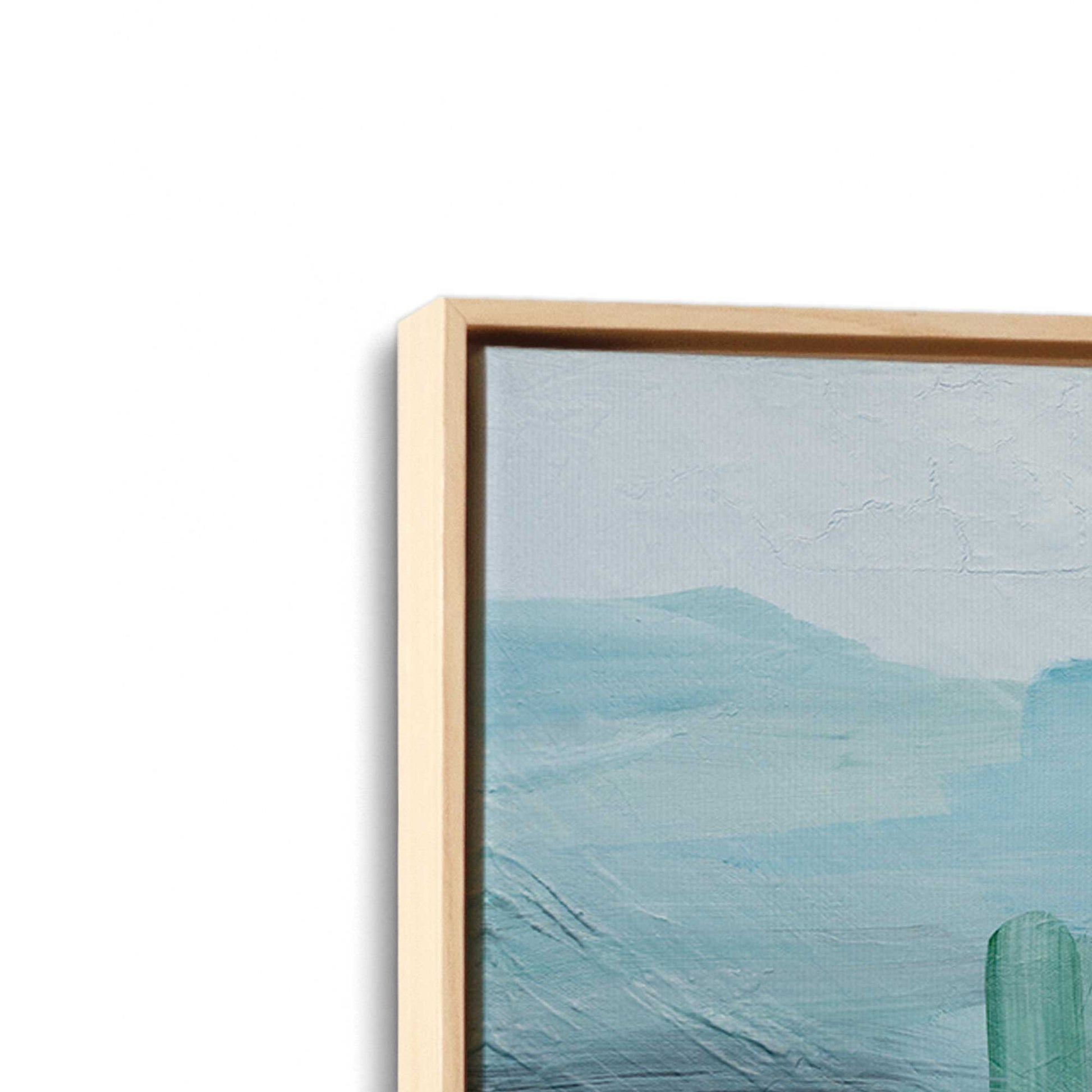 [Color:American Maple], Picture of art in a American Maple frame at an angle