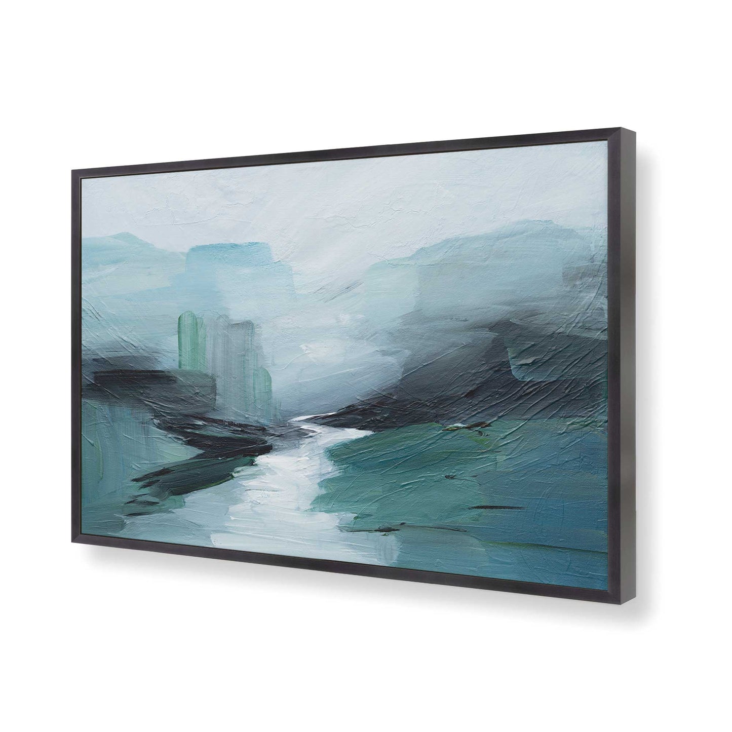 [Color:Weathered Zinc], Picture of art in a Weathered Zinc frame of the corner