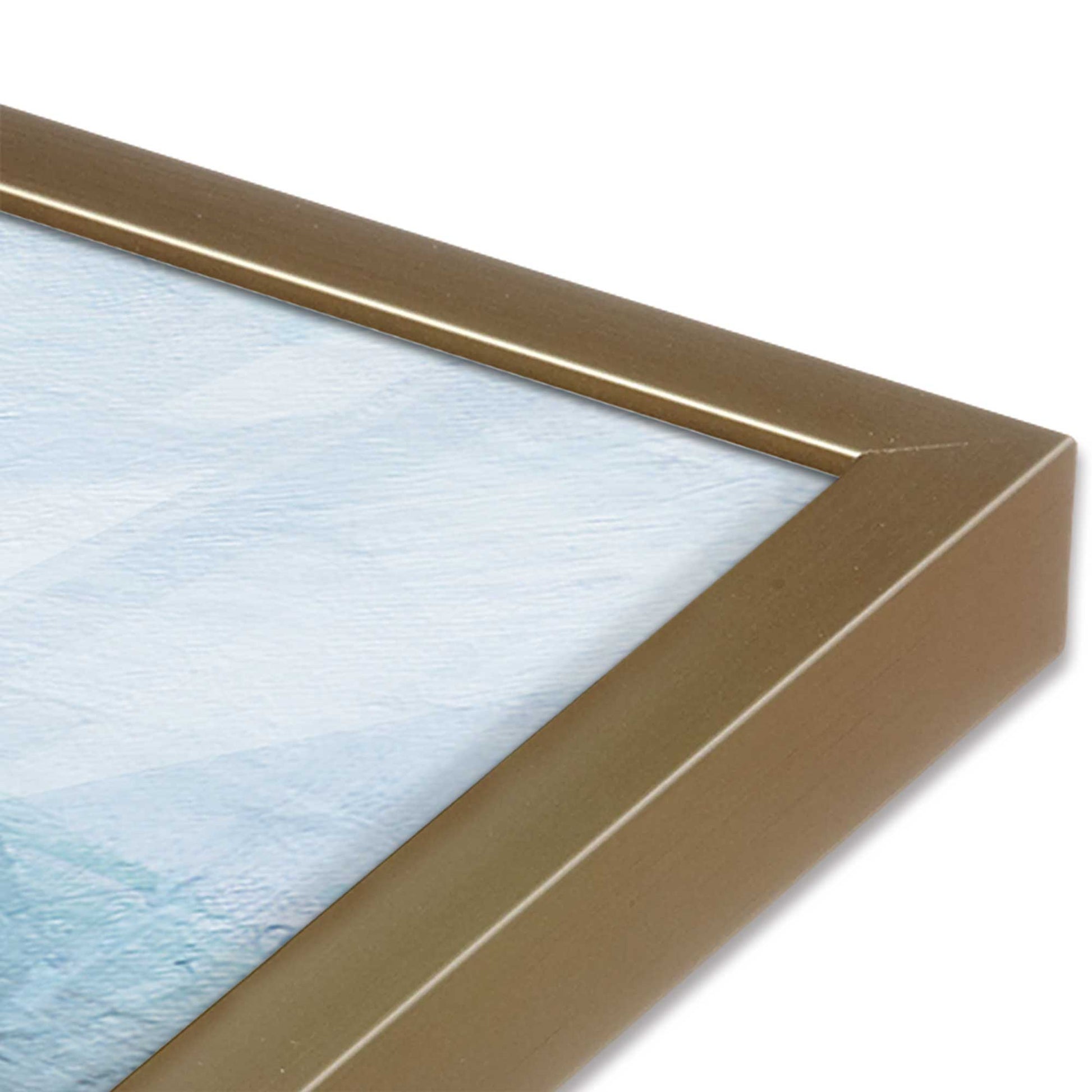 [Color:Brushed Gold], Picture of art in a Brushed Gold frame at an angle