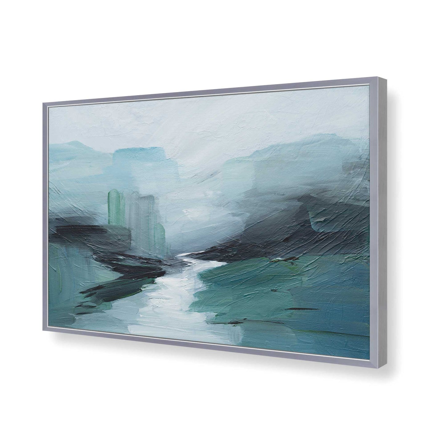 [Color:Polished Chrome], Picture of art in a Polished Chrome frame of the corner