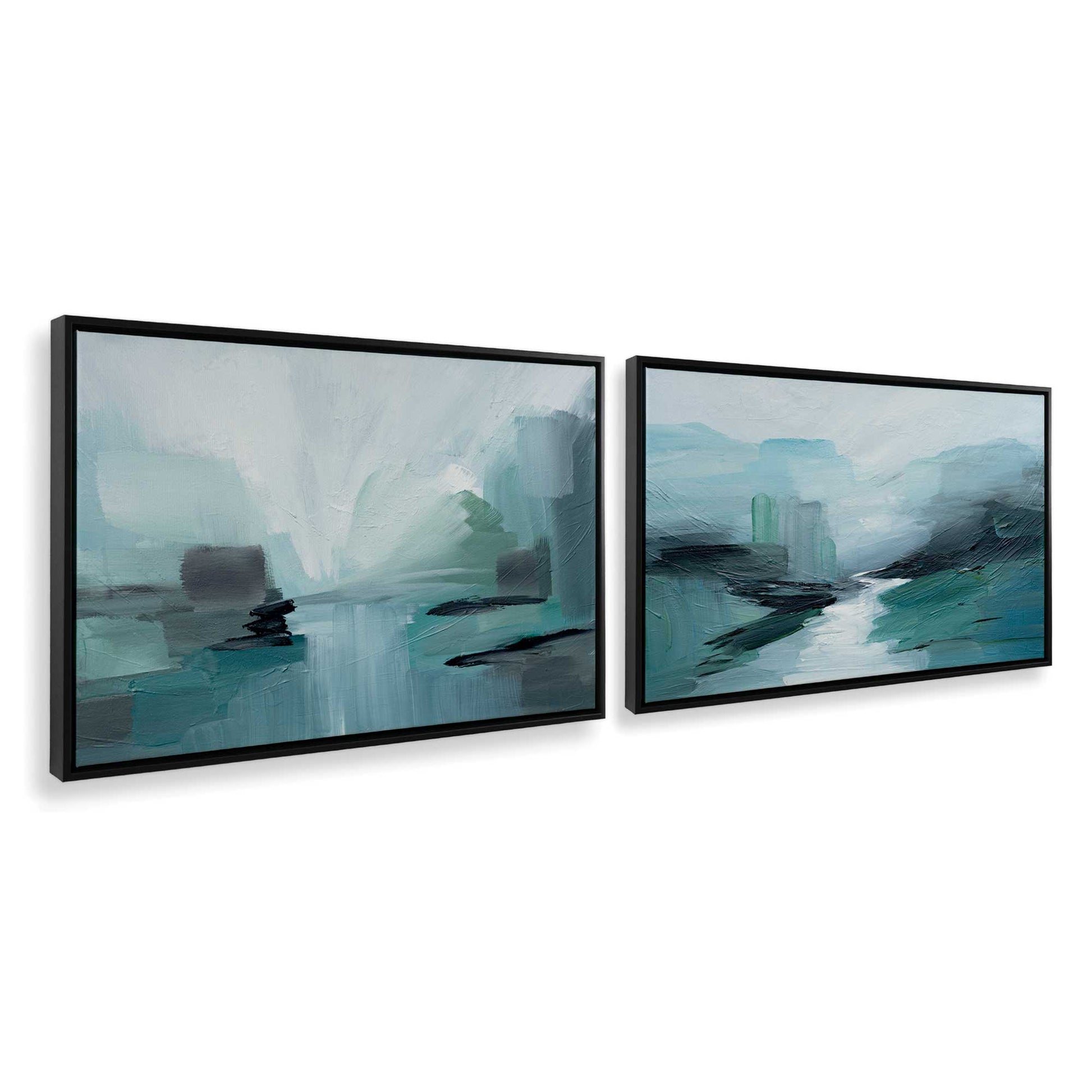 [Color:Satin Black], Picture of art in a Satin Black frame at an angle