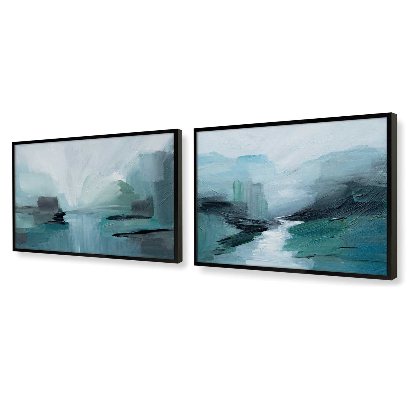 [Color:Satin Black], Picture of art in a Satin Black frame at an angle