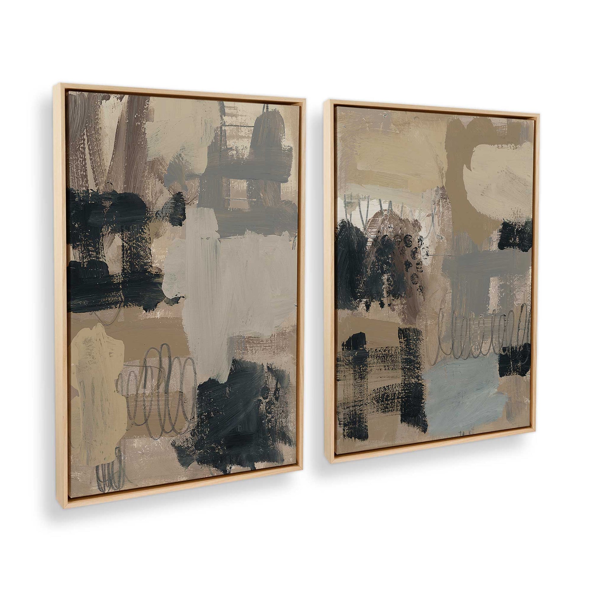 [Color:American Maple], Picture of art in a American Maple frame at an angle