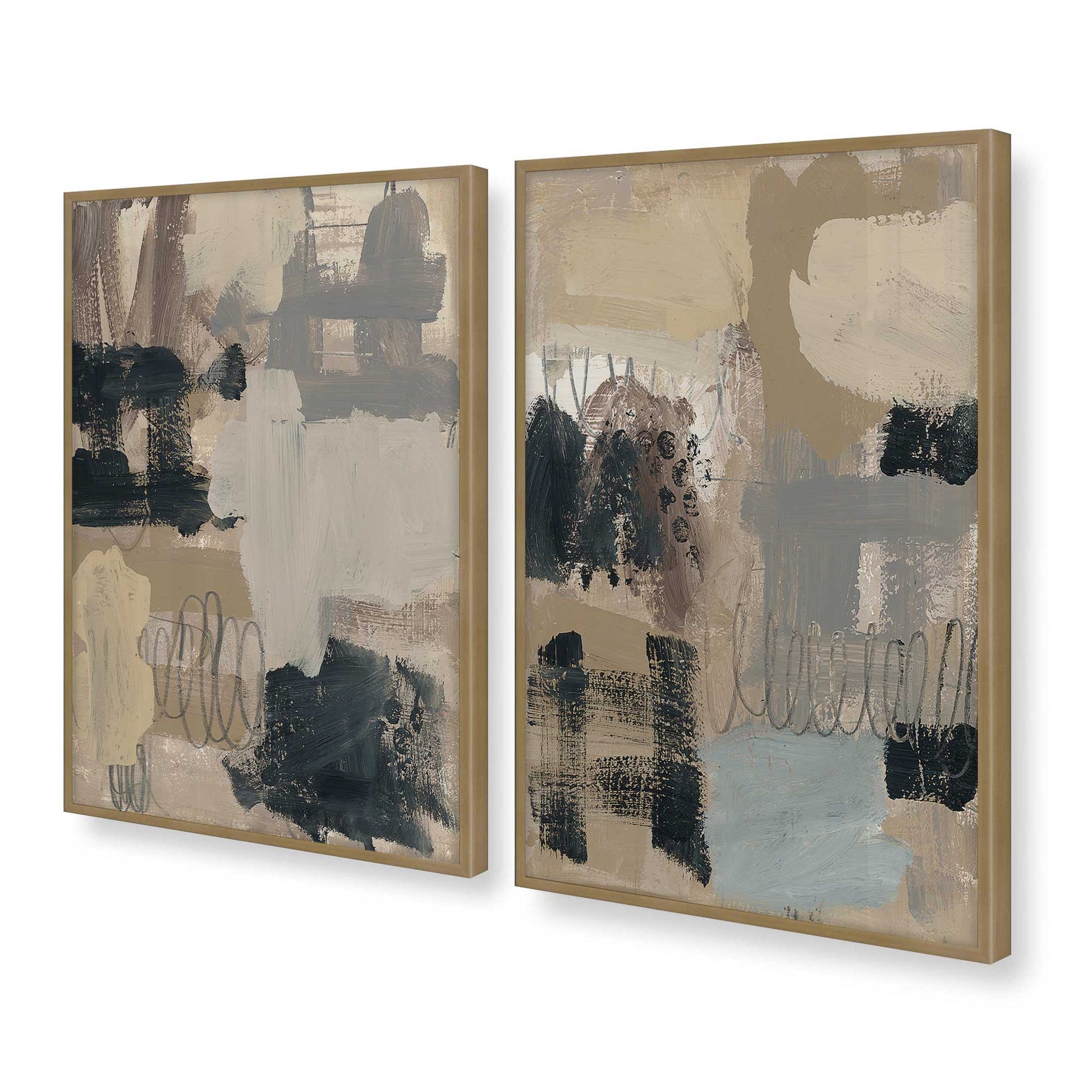 [Color:Brushed Gold], Picture of art in a Brushed Gold frame at an angle