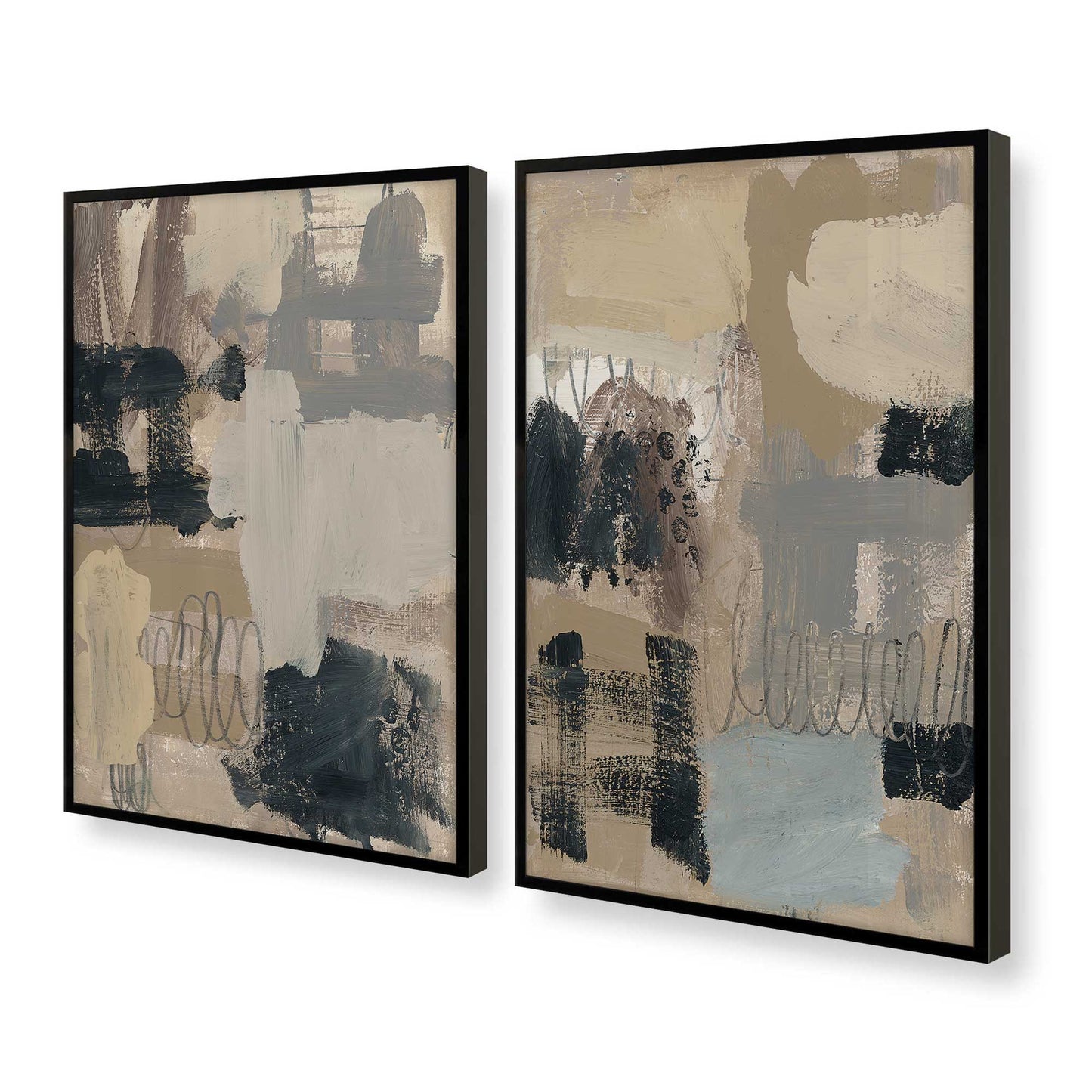 [Color:Satin Black], Picture of art in a Satin Black frame at an angle