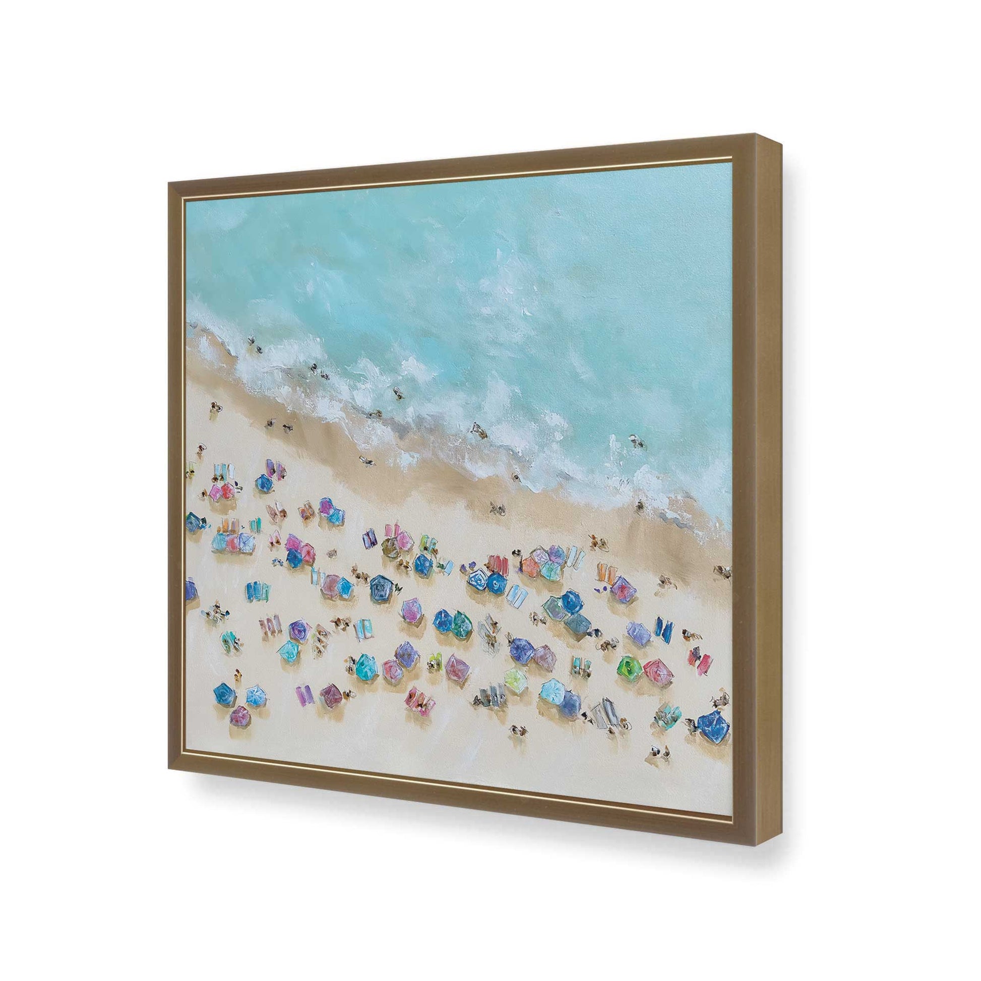 [Color:Brushed Gold], Picture of art in a Brushed Gold frame at an angle