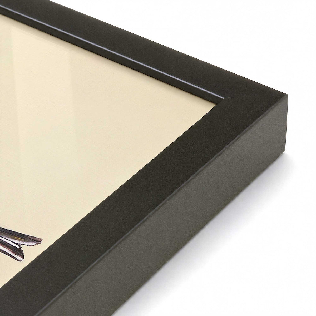 [Color:Satin Black], Picture of art in a Satin Black frame at an angle