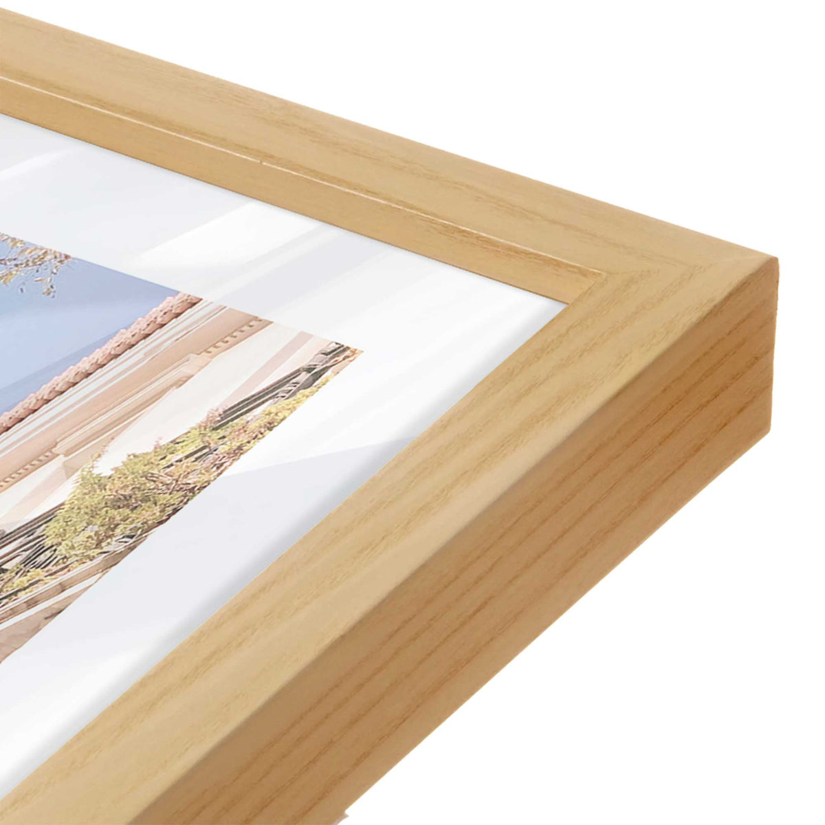 [Color:American Maple], Picture of art in a American Maple frame at an angle