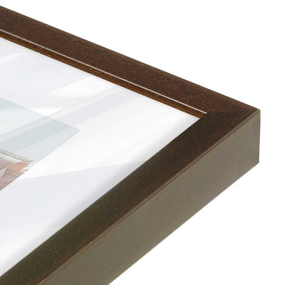[Color:Brown], Picture of art in a Brown frame at an angle