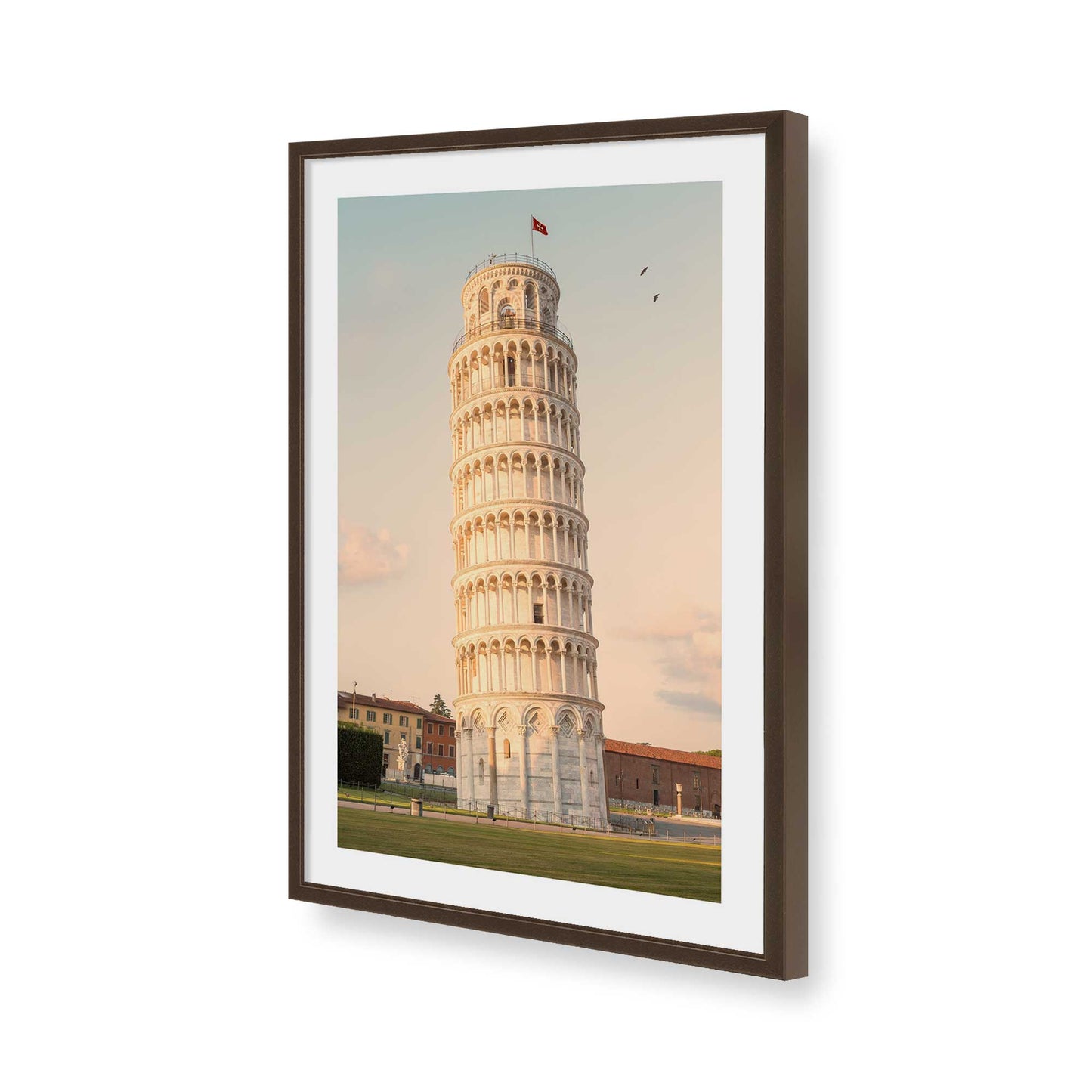[Color:Brown], Picture of art in a Brown frame of the corner