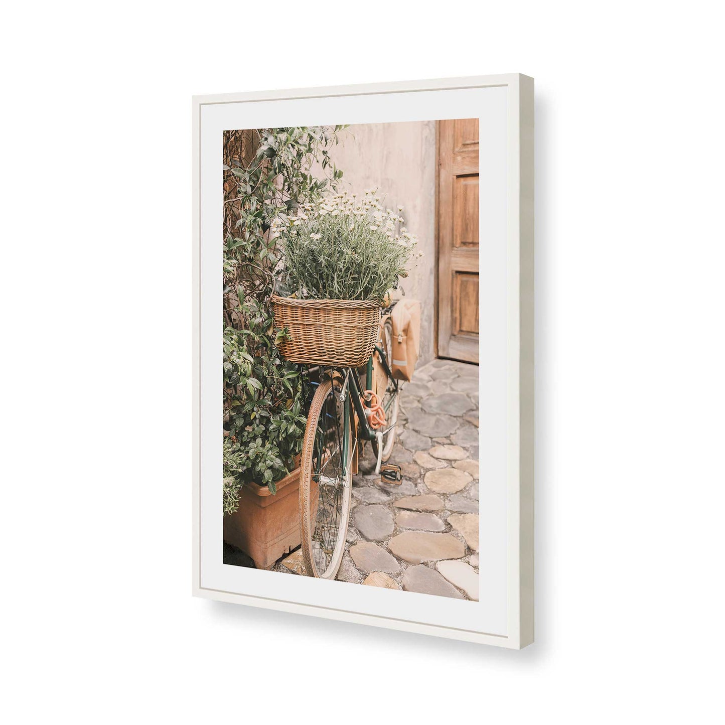 [Color:Opaque White], Picture of art in a Opaque White frame of the corner