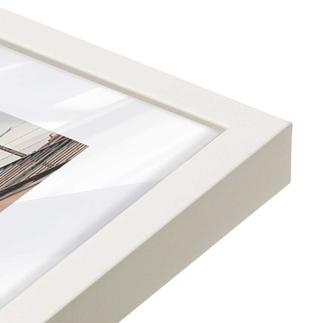 [Color:Opaque White], Picture of art in a Opaque White frame at an angle