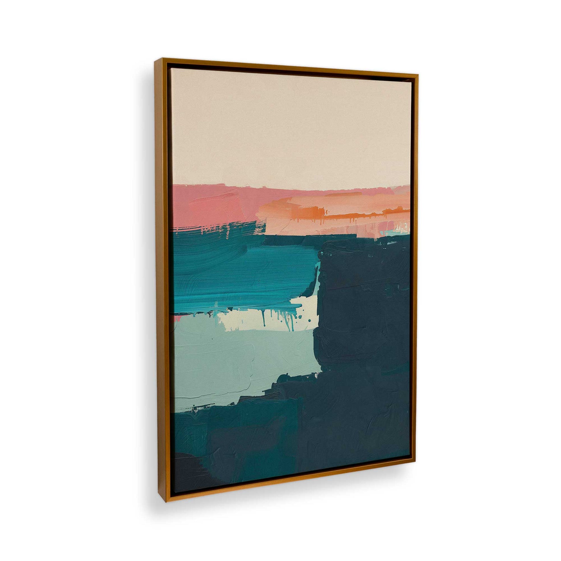 [Color:Polished Gold], Picture of art in a Polished Gold frame at an angle