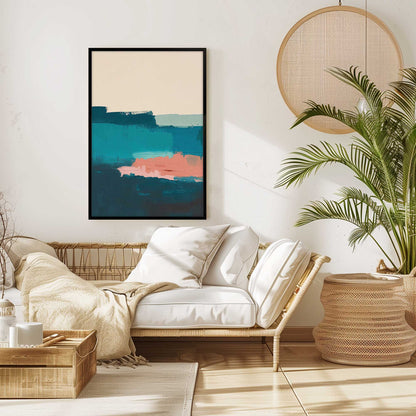 Pink and Blue Color Block II Art Print