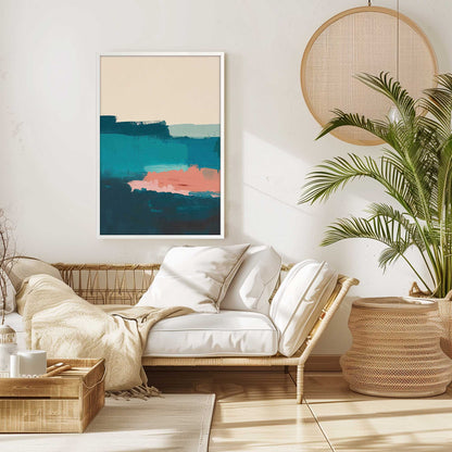 Pink and Blue Color Block II Art Print
