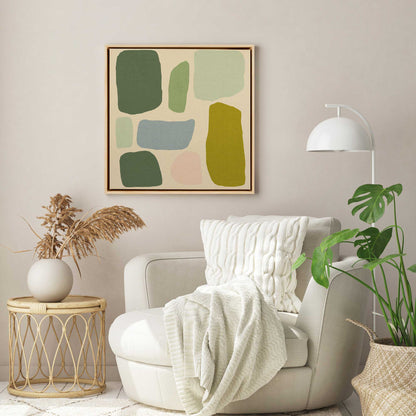 Green Pop Blocks Canvas Print