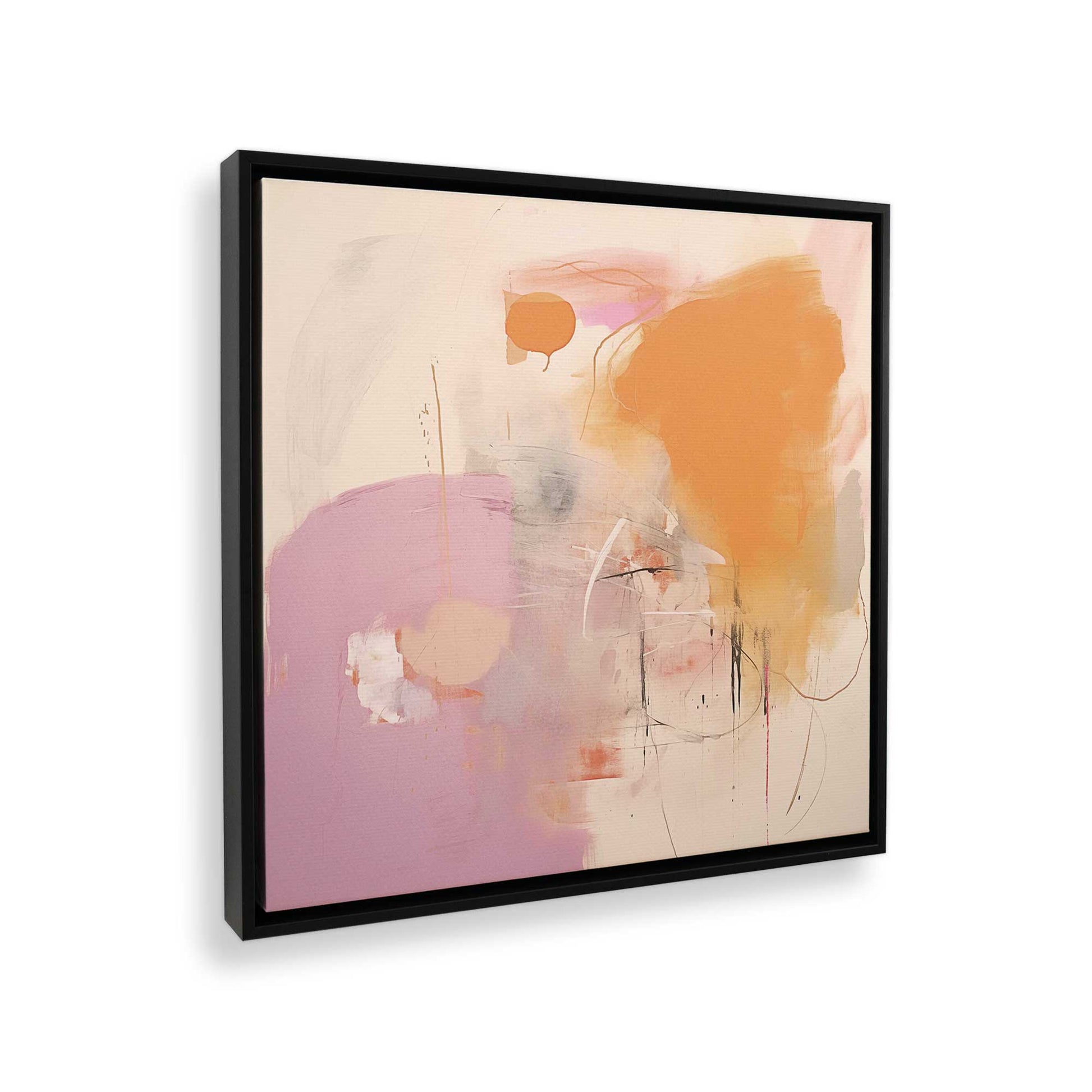 [Color:Satin Black], Picture of art in a Satin Black frame at an angle