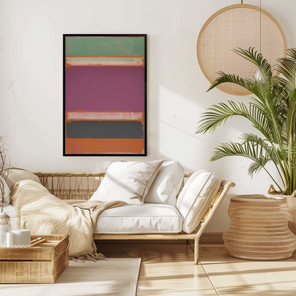 Rust and Plum Abstract Blocks Art Print
