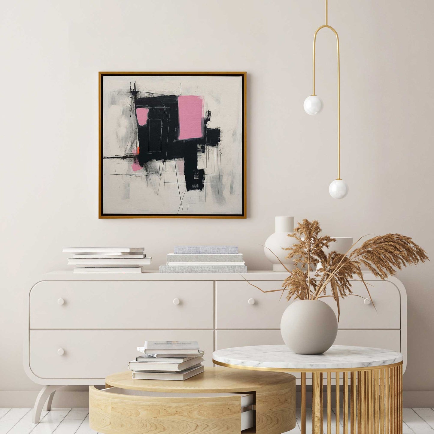 Pink and Black Energy I Canvas Print