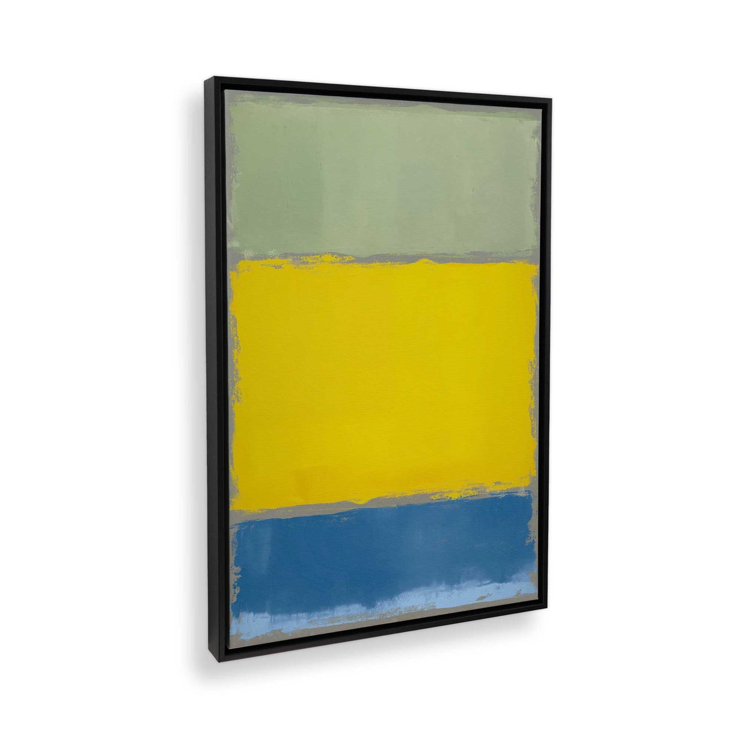 [Color:Satin Black], Picture of art in a Satin Black frame at an angle