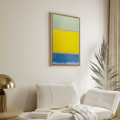 Sage and Yellow Abstract Blocks Canvas Print