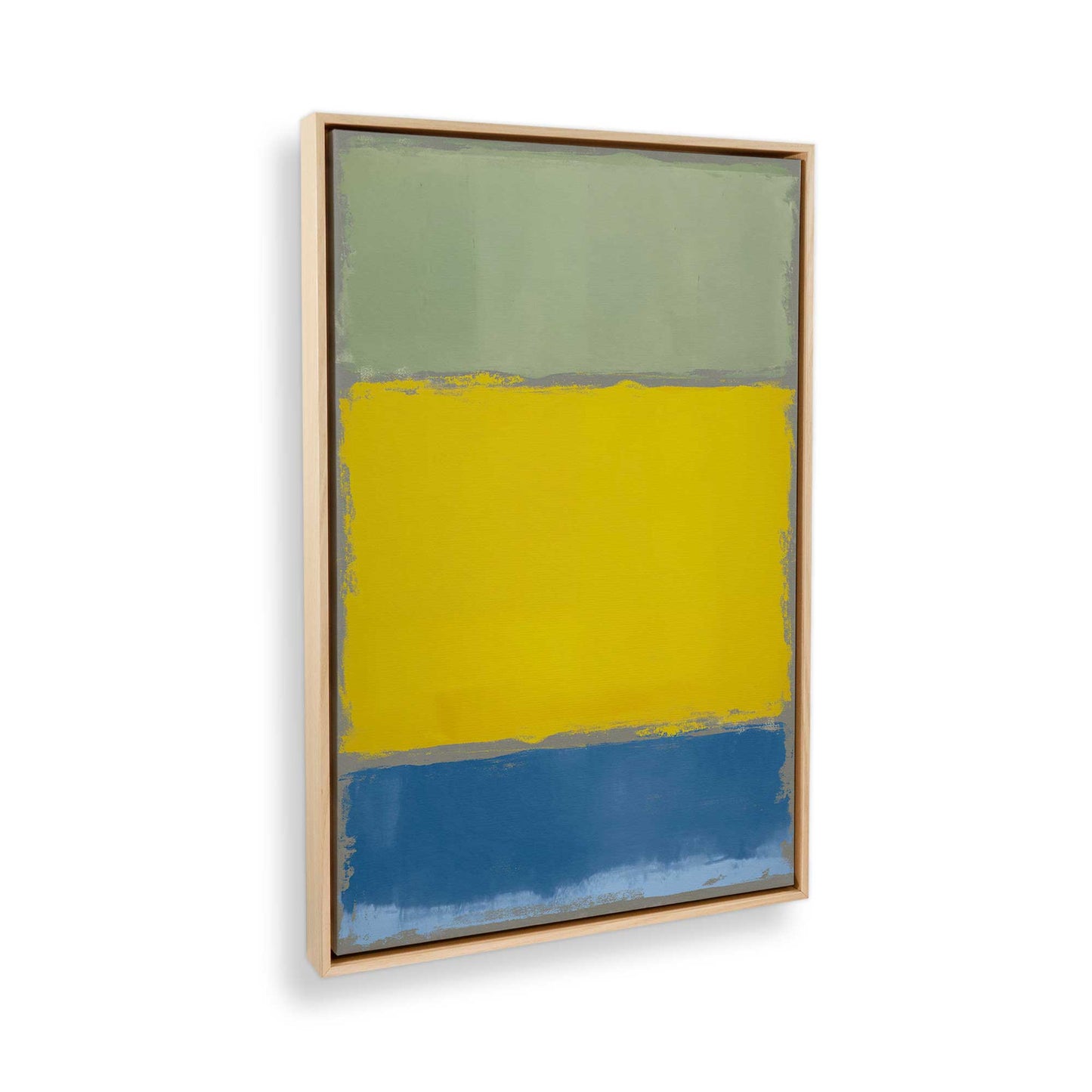 [Color:American Maple], Picture of art in a American Maple frame at an angle