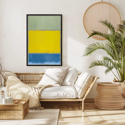 Sage and Yellow Abstract Blocks Art Print