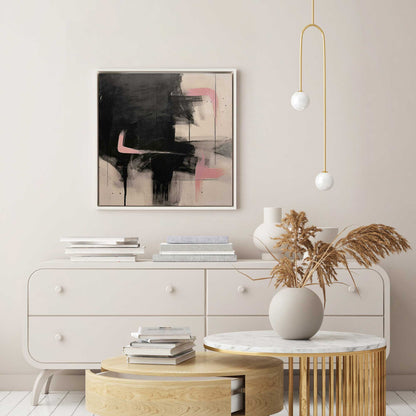 Black and Pink Echoes I Canvas Print