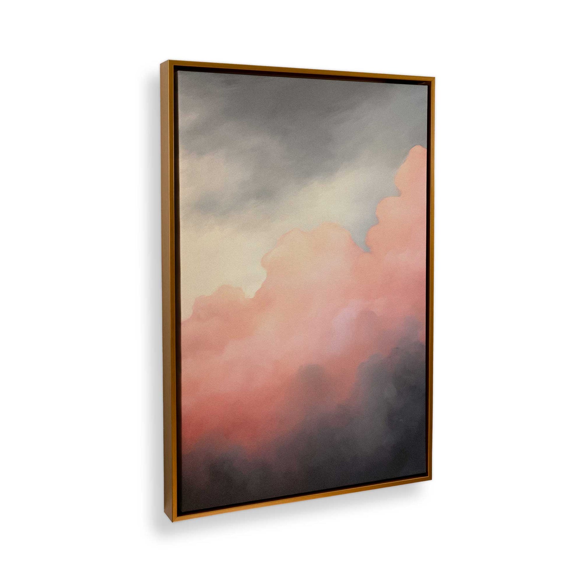 [Color:Polished Gold], Picture of art in a Polished Gold frame at an angle