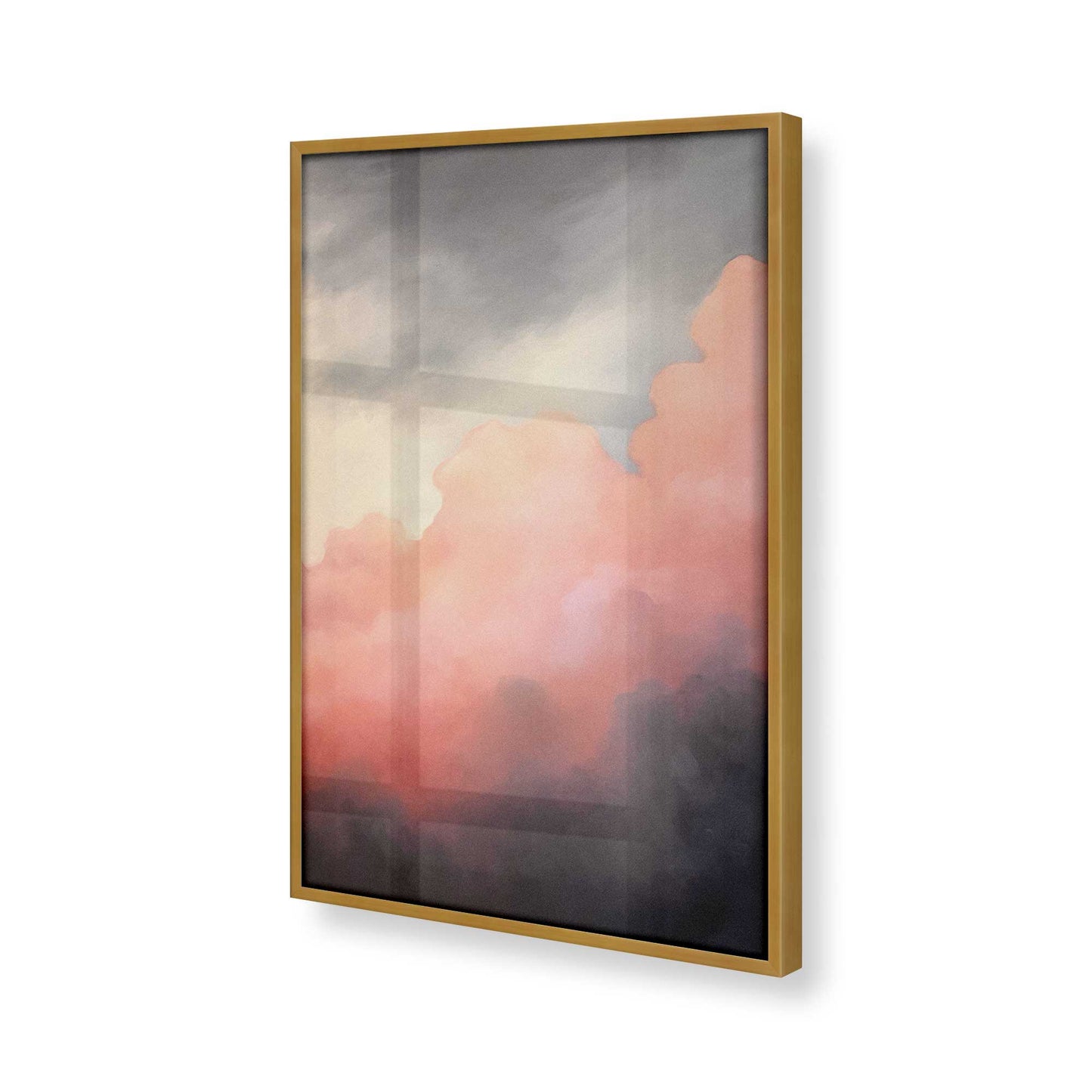 [Color:Polished Gold], Picture of art in a Polished Gold frame at an angle
