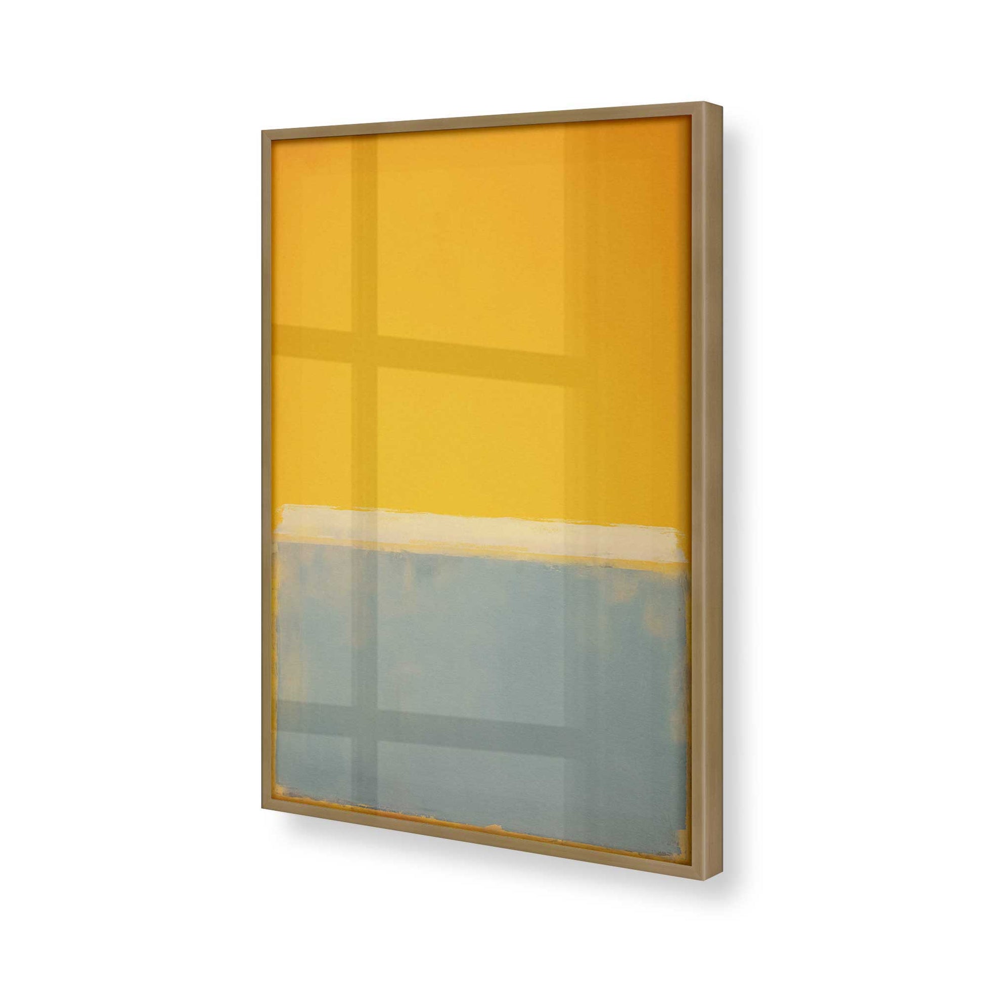 [Color:Brushed Gold], Picture of art in a Brushed Gold frame at an angle