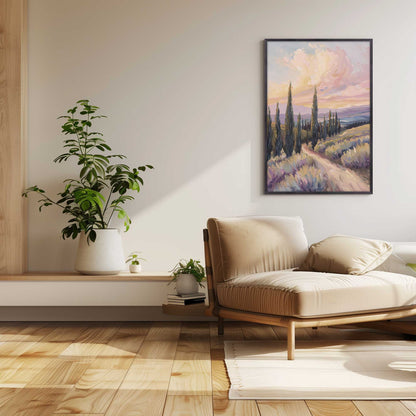 Glowing Tuscan Landscape II Art Print