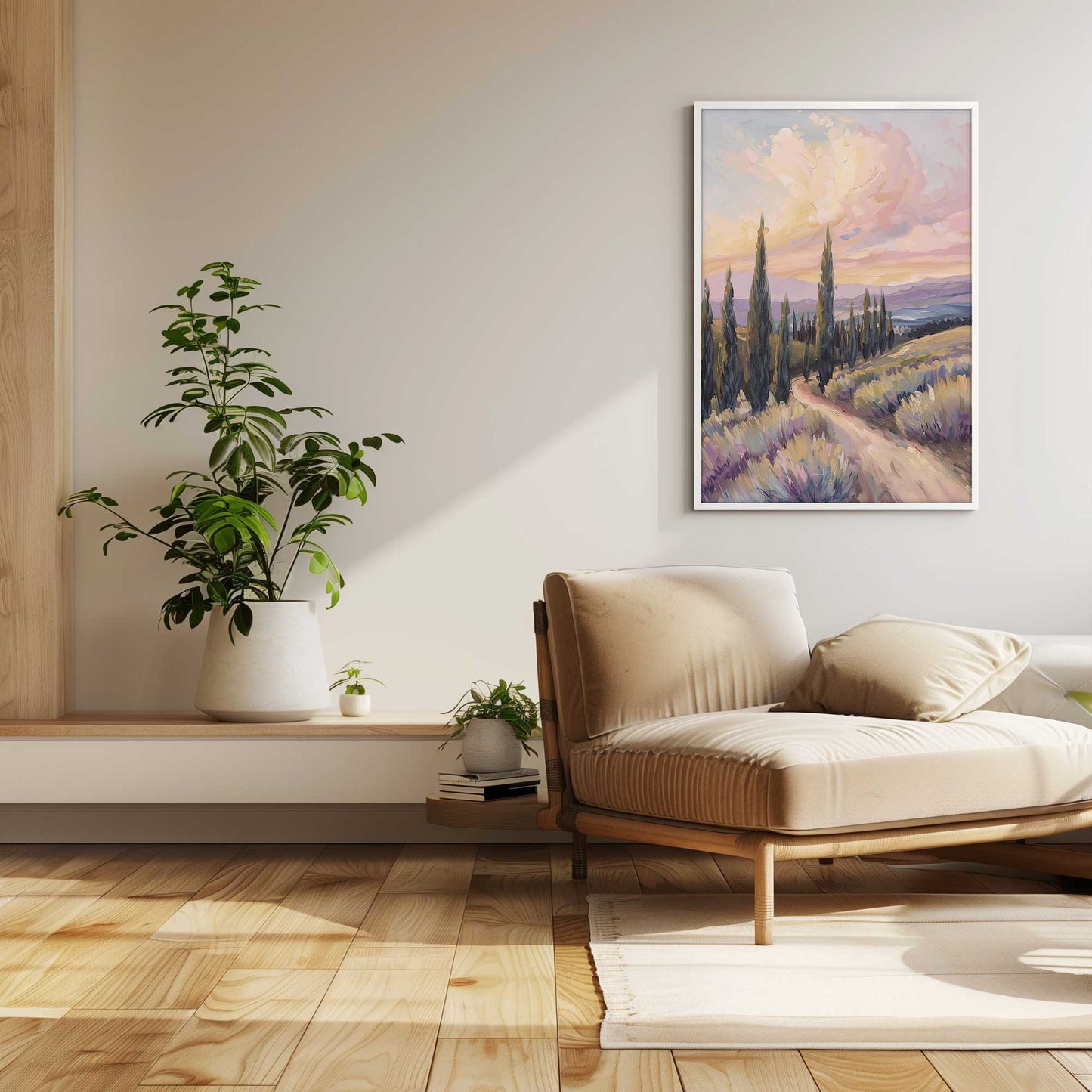 Glowing Tuscan Landscape II Art Print