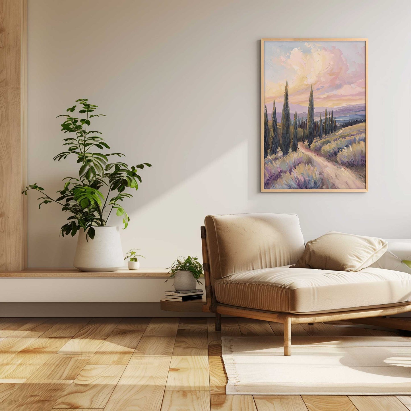 Glowing Tuscan Landscape II Art Print